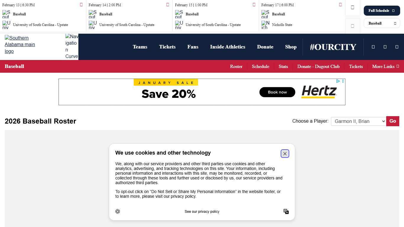 Brian Garmon II - Baseball - University of South Alabama Athletics